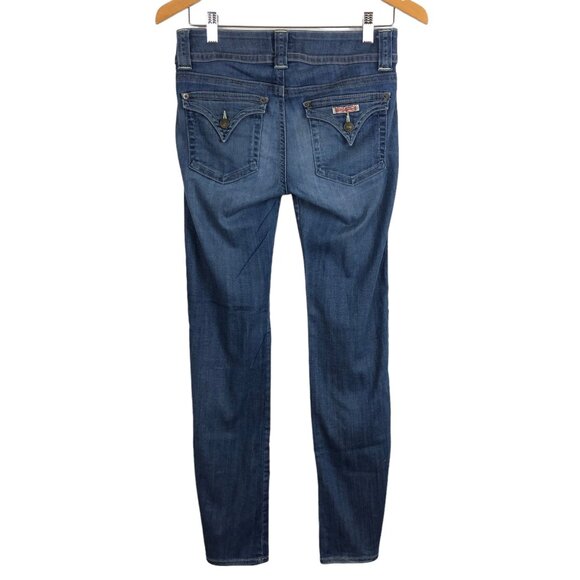 Hudson Flare Jeans Sz 29 Low Rise Signature Logo Flap Pockets 2 Button Zip 30x29 - Picture 2 of 12